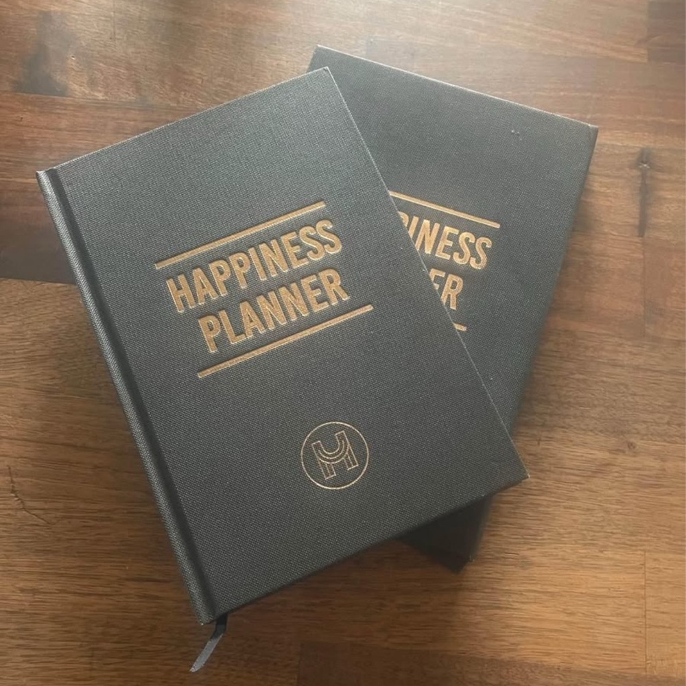 Source Unknown Black and Gold Happiness Planner